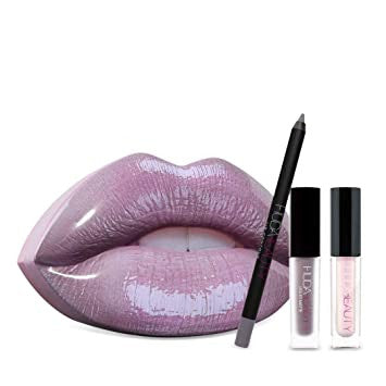 Contour & strobe liquid lip set silver fox & enchanting